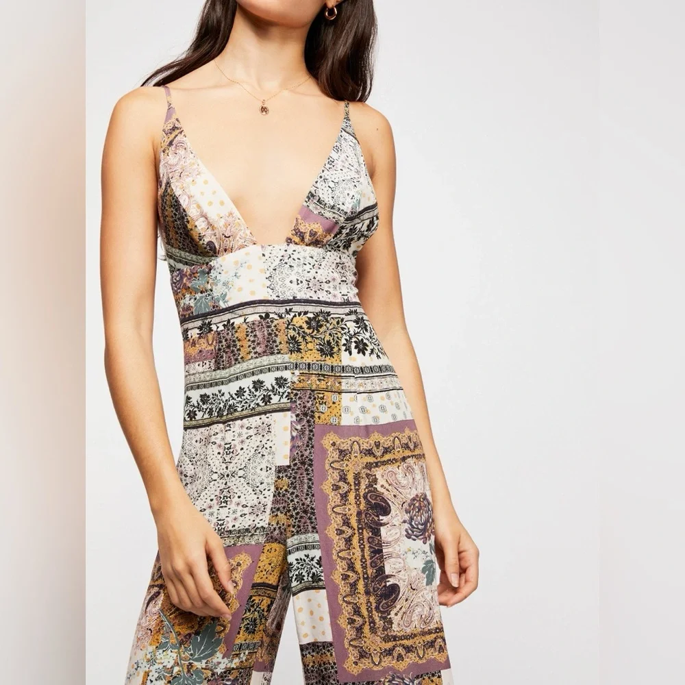 Free People Margarita Patchwork Jumpsuit - Picture 3 of 10